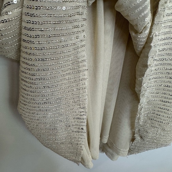 Zara semi sheer Cream Sequin cocktail Dress size medium - Picture 6 of 9